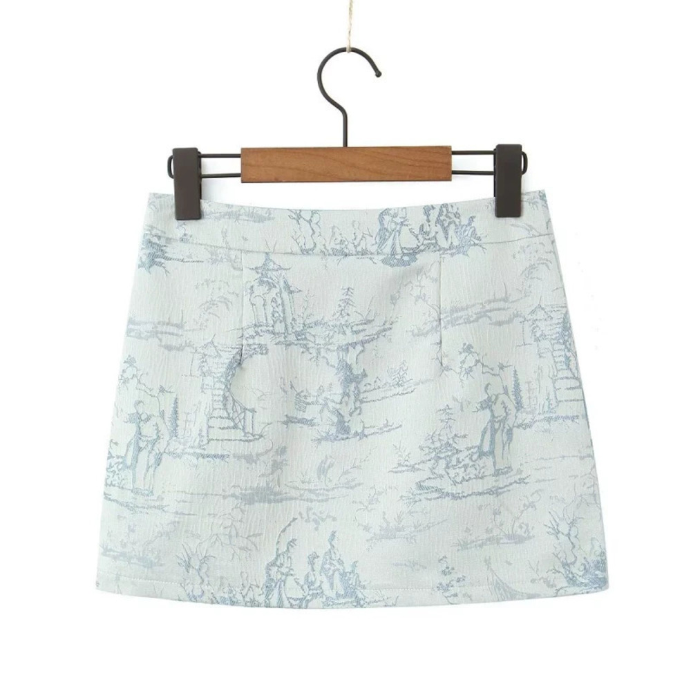 Chinese Style Frog Button Vest and Skirt Set